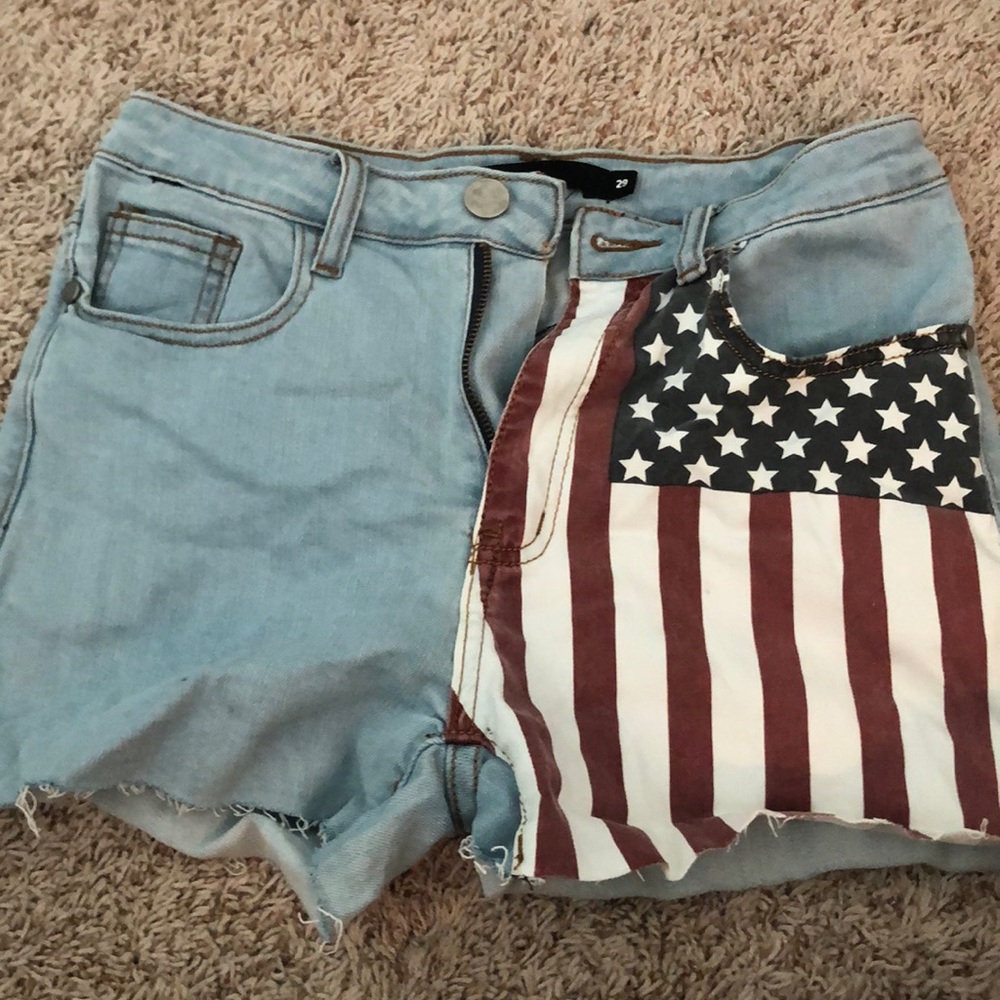 american flag jean shorts